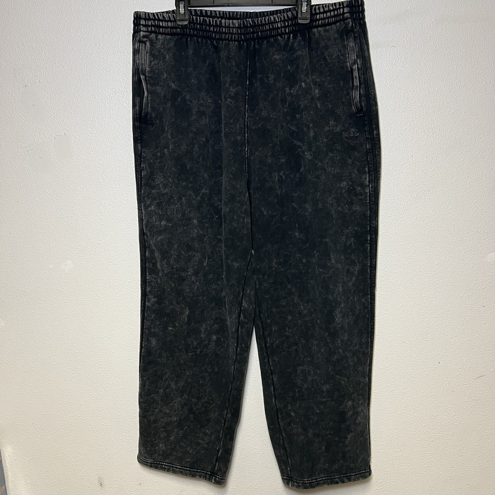 NWT Adidas Originals Men's 2XL Washed Sweat Pant Black Loose Fit Wide Leg